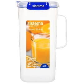 Sistema KLIP IT PLUS Juice Jug | Airtight & Leak-Proof 2 Litre Plastic Jug for Milk, Water & More | Recyclable with TerraCycle® | BPA-Free