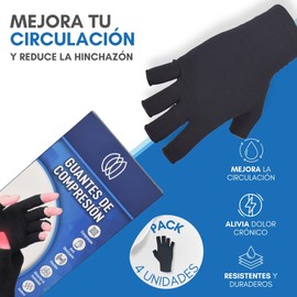Podcase Osteoarthritis Gloves for Men and Women, Compression Gloves for Arthritis, Osteoarthritis, Reduce Inflammation, Fingerless Gloves, Suitable for Work, Gaming, 4 Pack