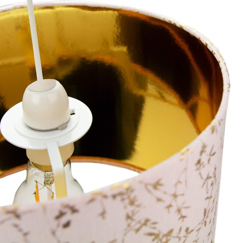 Modern Soft Pink Cotton Fabric 10" Lamp Shade with Gold