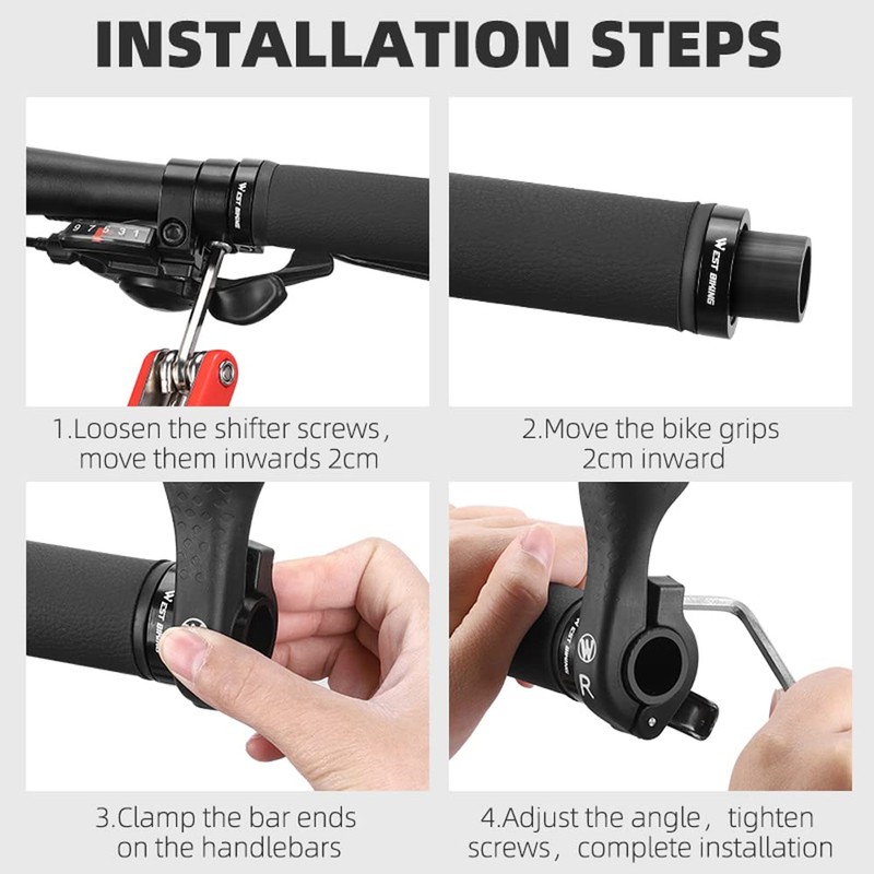 Lixada Bicycle Bar Ends Ergonomic Anti-Slip MTB Mountain Bike Handlebar