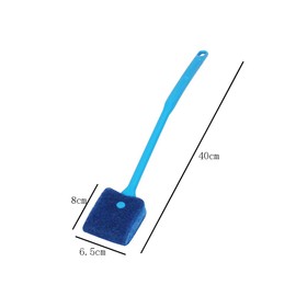 2 Pieces Aquarium Cleaning Brush Fish Tank Cleaning Brush Double-Sided Sponge Brush Long Handle Fish Tank Scrubber for Aquariums and Home(Blue, Green)