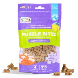 Outward Hound by Nina Ottosson Puzzle Bitez USA Made Dog Treats, Apple Bacon Flavor, Bite-Sized Training Reward and Interactive Puzzle Toy Treats, 7.5oz