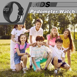 synwoo Children's Digital Watch Steps Counter Waterproof Wristwatch with Pedometer LED Display Stopwatch for Kids Boys Girls Teenager