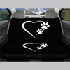 Mumeson Dog Paw Heart Print Rear Seat Covers for SUVs