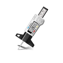 Digital Tire Groove Depth Gauge Measurement 0-25mm Digital Depth Gauge Small Tire Depth Gauge Groove Measuring Meter Suitable for Motorcycles and Cars, Silver