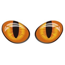 EROSPA® Sticker Car Motorcycle 3D Cat Eyes Orange