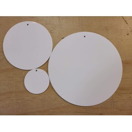 250 Laser Cut White Acrylic Blank Round Discs Smooth Edge Plexiglass Circles 1/8 inch (3 mm) with or Without Holes DIY Crafts Keychains Jewelry Gift Tags (2", with Hole)