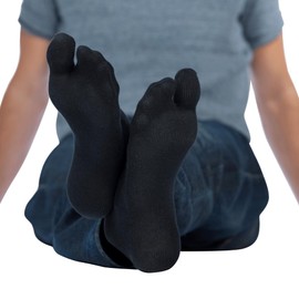 Knitido Traditionals Tabi | Short Split Toe Socks in Cotton, Size:UK 9-11 (EU 43-46), Colours:black (001)