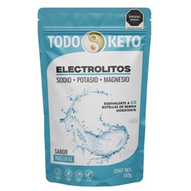 Electrolitos en Polvo TODO KETO 150g | 60 Porciones | Sin Azúcar | Sodio, Potasio y Magnesio | Sin Edulcorantes Artificialies | Sin Colorantes | Runners, Ciclismo y Gym | (Natural)