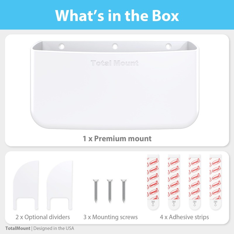 TotalMount Hole-Free Remote Holder – Eliminates Need to Drill Holes