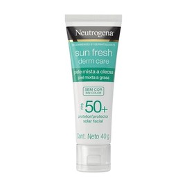 Neutrogena Sun fresh Protector Solar Facial sin color Dermcare Niacinamida FPS50+, 40g