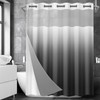 Nesphy No Hook Ombre Black and Grey Shower Curtain with