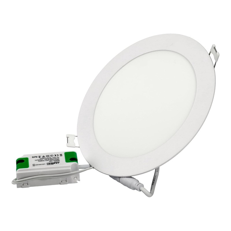 JANDEI - LED Downlight Round Extra Flat Panel. Lighting 12W,