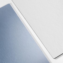 Legion Artist Panel, 1/8" Composite Brushed Aluminum with Stonehenge Oil 100% Cotton White 320gsm Paper, 5 x 7 inches for Oil Media