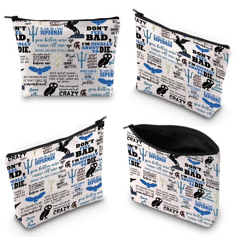 Percy-j Inspired Makeup Bag Book Lover Jackson Movie Gift Camp-Half-Blood