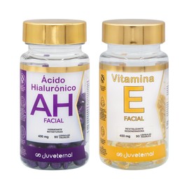 JUVETERNAL Do Cpsulas Faciales Vitamina E  Cpsulas Faciales cido Hialurnico, 90 cpsulas cu Hidratacin, Elasticidad y Proteccin para la Piel