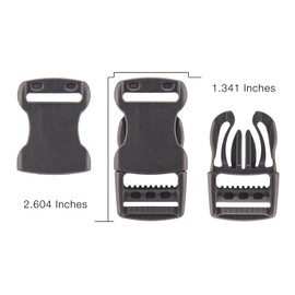 10 - 1 Inch YKK Flat Side Release Plastic Buckles