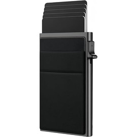 Qaum Pop Up Card Holder, RFID Blocking Slim Metal Wallet, Anti-Theft Ultra Thin 8 Solt Credit ID Cards Organizer, Smart Minimalist Portable Card Protector, Unisex Gifts for Christmas Valentine's Day