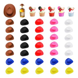 200 Pzs Mini Sombrero De Vaquero Occidental Pequeño 8 Color