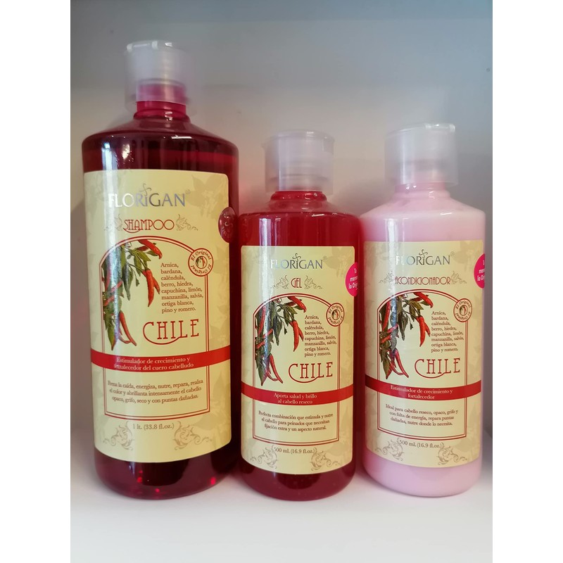 GEL PARA PEINAR DE CHILE ESTIMULADOR DE CRECIMIENTO 500 ML.