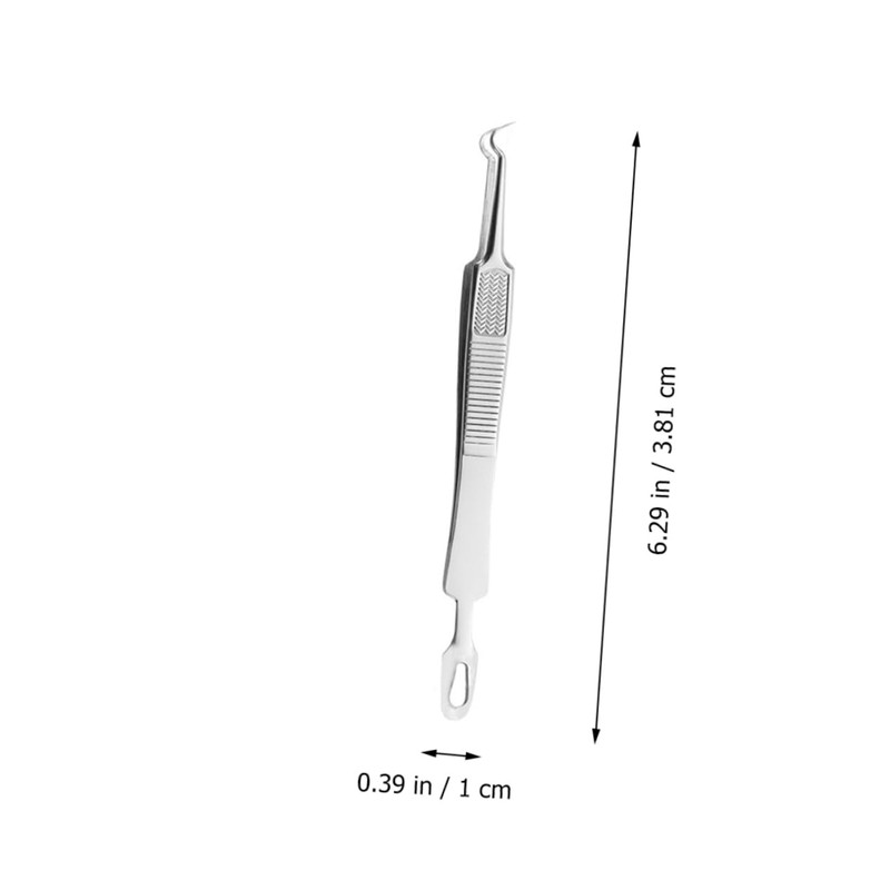 FOMIYES Hair Removal Tweezer Extractor 3pcs Curved Stainless Pimple