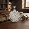 Dije Medalla San Benito Grecas Plata 925 Chi Proteccion