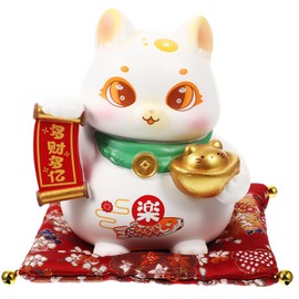 CORHAD Resin Craft Fortune Cat Figurine Lightweight and Cat Statue for Home Decor and Store Openings Cute Cartoon Design for Gardens and Tabletop Display