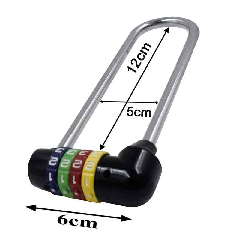 4 Digit Combination Padlock - 12cm/5 inch with Long Shackle
