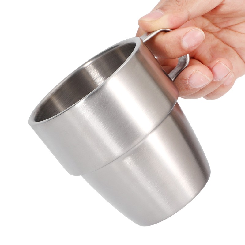 280ml Durable Stainless Steel Double Layer Bar Beer Handle Cup