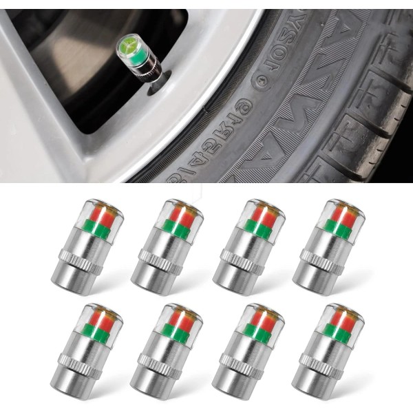NoBrand 8pcs Universal 32PSI Car Tire Pressure Monitor Valve Stem
