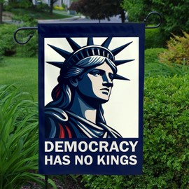 MAIANEY [12x18"] Democracy Has No Kings Garden Flag – Liberty Statue Patriotic Outdoor Flag, Double Sided USA Yard Banner for 4th of July, Election Day, Political Lawn Decor