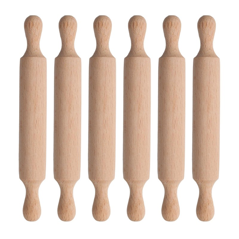 Mini Rolling Pin 6 Pack Kids Small Wooden Rolling Pins