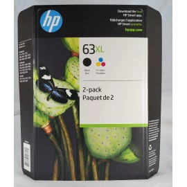 HP Genuine HP 63XL 2-Pack Ink Cartridge - Black & Tri-color - Expires - June 2025