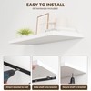 40" Floating Shelves for Wall, 12" Deep Slim White Floating