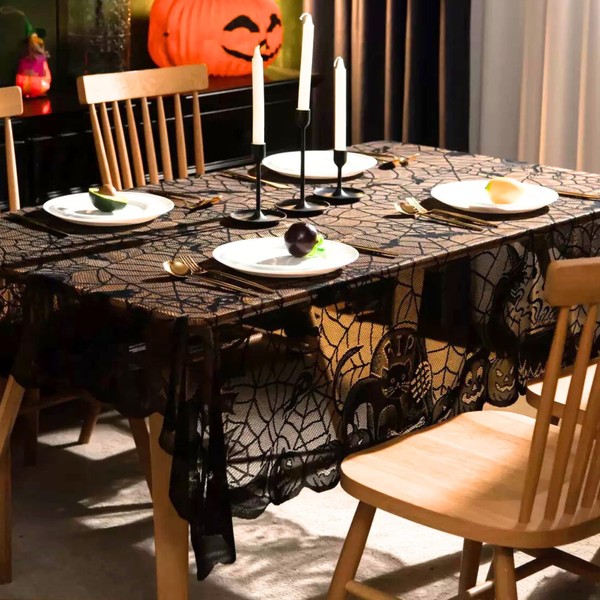 JanYoo Halloween Tablecloth Decoration 137 x 182 cm Tablecloth with