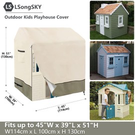 Outdoor Kids' Playhouse Cover,Waterproof Cover Suitable for Little Tikes Cape Cottage Kids' Playhouse,Protect The Wooden Kids Playhouse from Rain,Snow,Dirt and Hail Storms (45" Lx 39" W x 51" H)