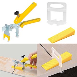 【Upgrade Version】Tile Leveling System 1/32"Kit, 600pcs Tile Spacers Clips, 200pcs Reusable Wedges and 1pc Floor Tiles Pliers for Bath Room, Living Room Floor&Wall, Best Tile Tools Easy Installation