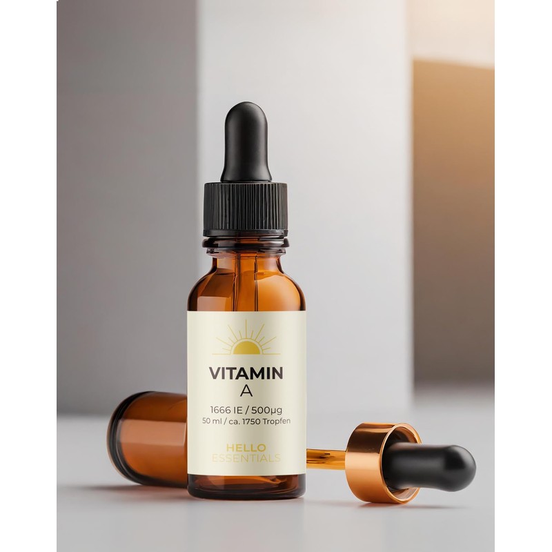 HelloEssentials Vitamin A Drops 50 ml - 1750 Drops with