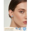 FindChic Sparkling Birthstone Clip On Earrings for Women, Silver Plated
