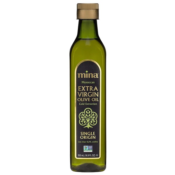 Mina Extra Virgin Olive Oil, Single Origin Gourmet Moroccan Olive Oil Cold Extracted for Exceptional Flavor and Health, Family Harvested with Full Traceability (16.9 Ounces)