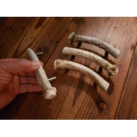 Real Deer Antler Crown and Beam Handle Drawer Pull Cabinet Hardware