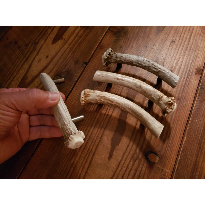 Real Deer Antler Crown and Beam Handle Drawer Pull Cabinet