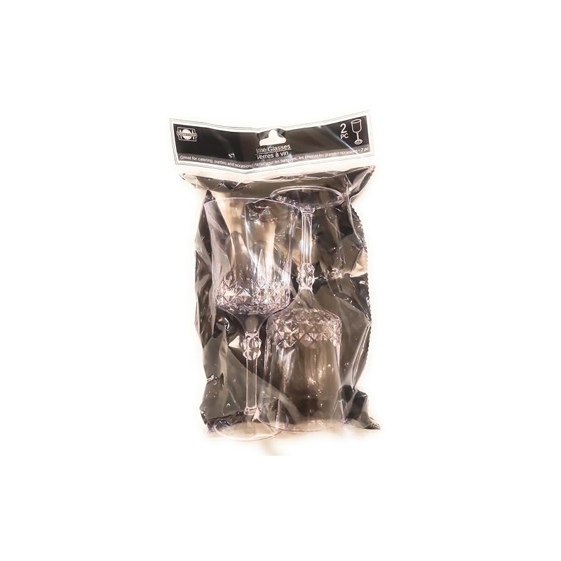 Two (2) Plastic Wine Glasses