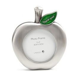 LASODY Apple Shaped Zinc Alloy Picture Frame Thank You Teacher Frame Thanksgiving Gift