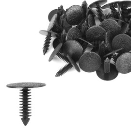 X AUTOHAUX Plastic Studs Rivets for Cars 6 mm Hole Diameter Black Pack of 40