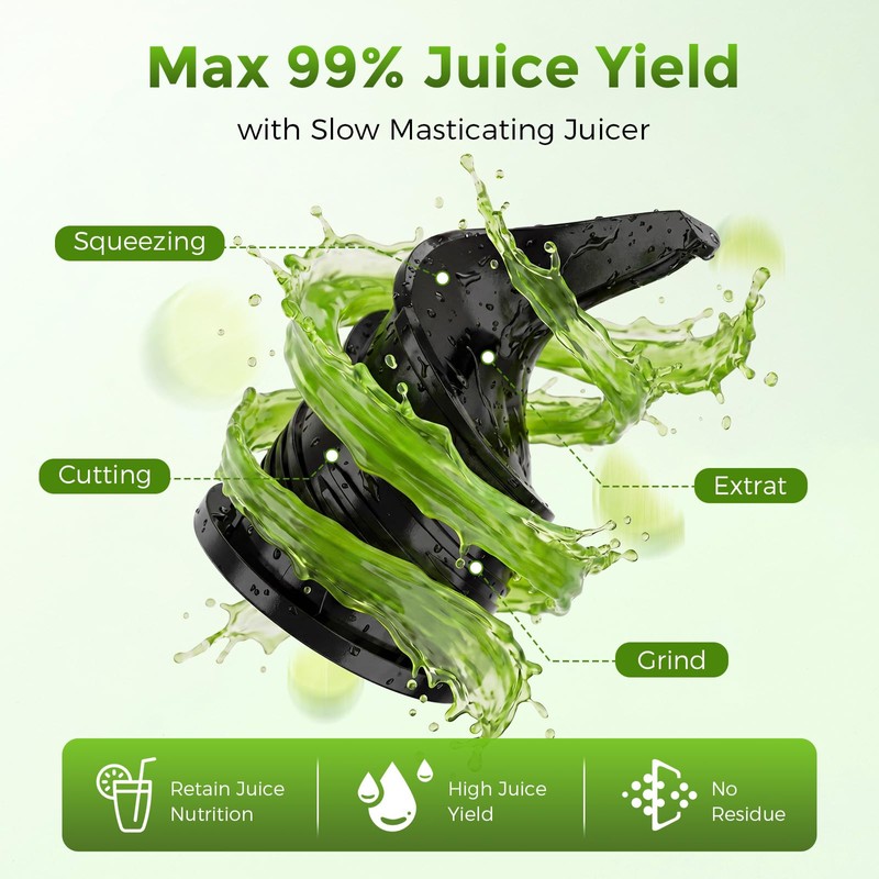 COWSAR Juicer Machines with 6.1" Large Chute, Cold Press Juicer