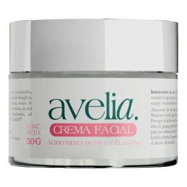 Avelia Crema Facial Hidratante 50g Con Ácido Hialurónico Y Elastina | Fórmula Nutritiva Con Aloe Vera Y Vitamina E | Tarro Libre De Parabenos Y Sulfatos | Cuidado Diario Para El Rostro