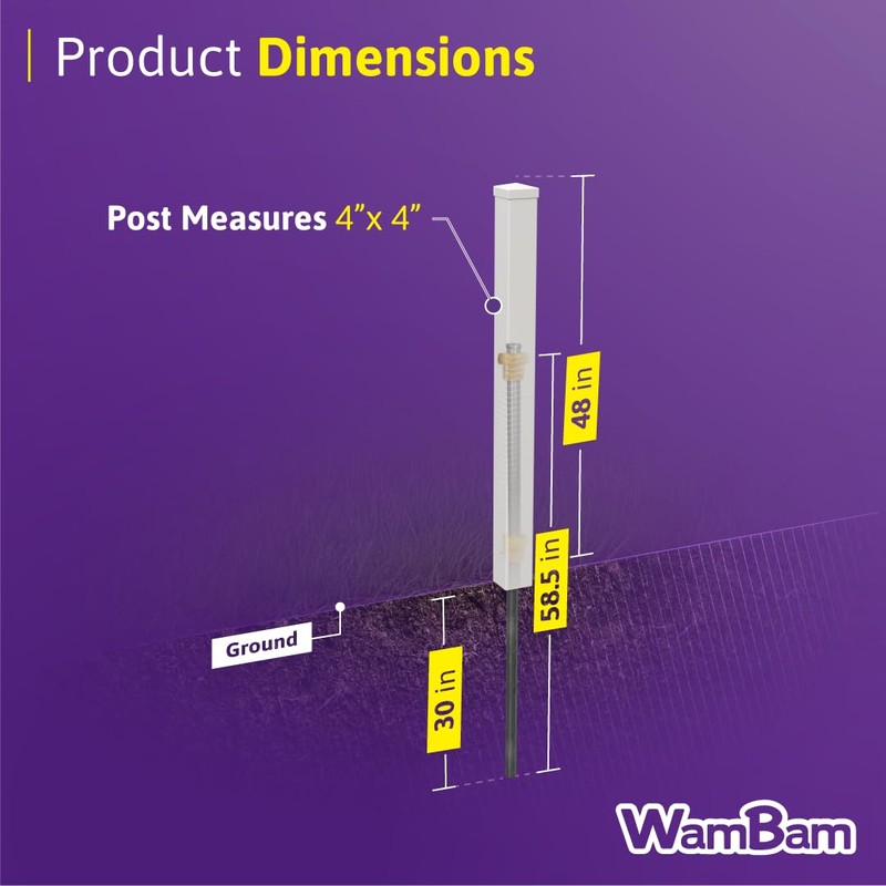 4ft Tall (1 Unit) No Dig WamBam Finishing Post with