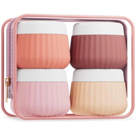 Mrsdry 4-Pack Travel Containers TSA Approved Silicone Jars with Bag