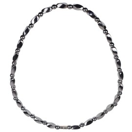 aesdox Black Hematite Necklace for Men Women Black Necklace for Men, 45 inches, Stainless Steel, Hematite